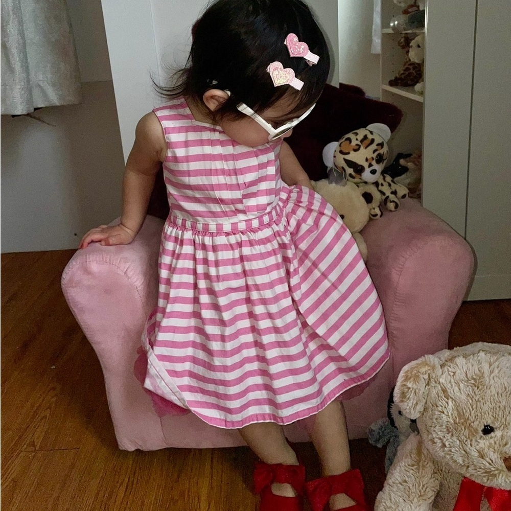 Pink and White Striped Dress